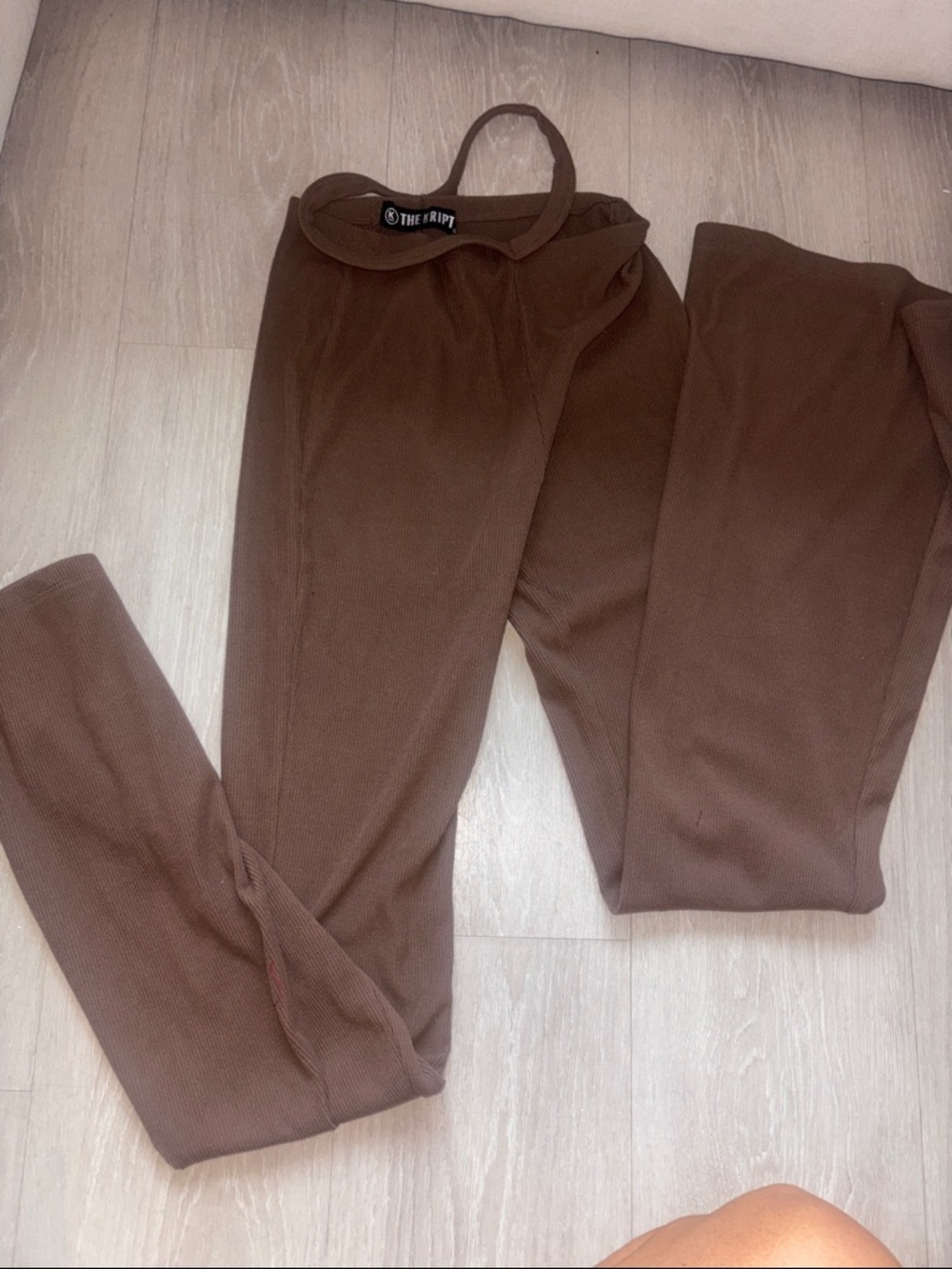 The KRIPT Brown Ribbed Leggings